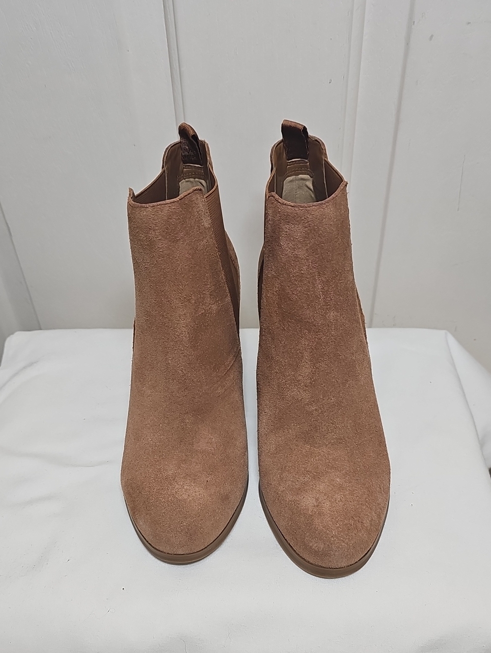 Michael Kors Lotti Suede Block Heel Ankle Booties - Brown - Picture 5 of 13